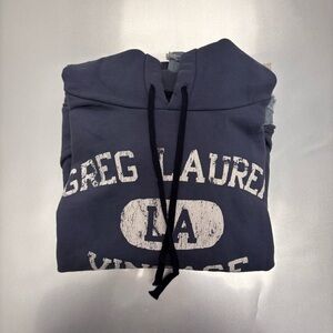 Greg Lauren Vintage Deconstruction Dept Hoodie Distressed Denim Patchwork